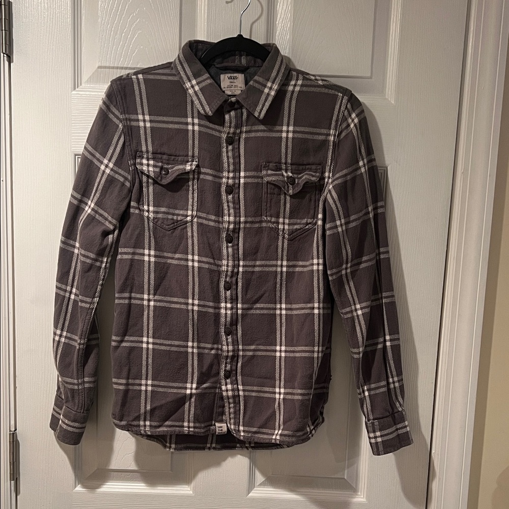 Vans Men's Gray Plaid Shirt